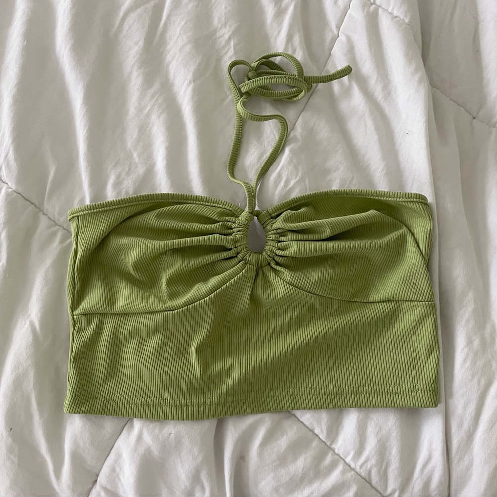 shein keyhole tube top green